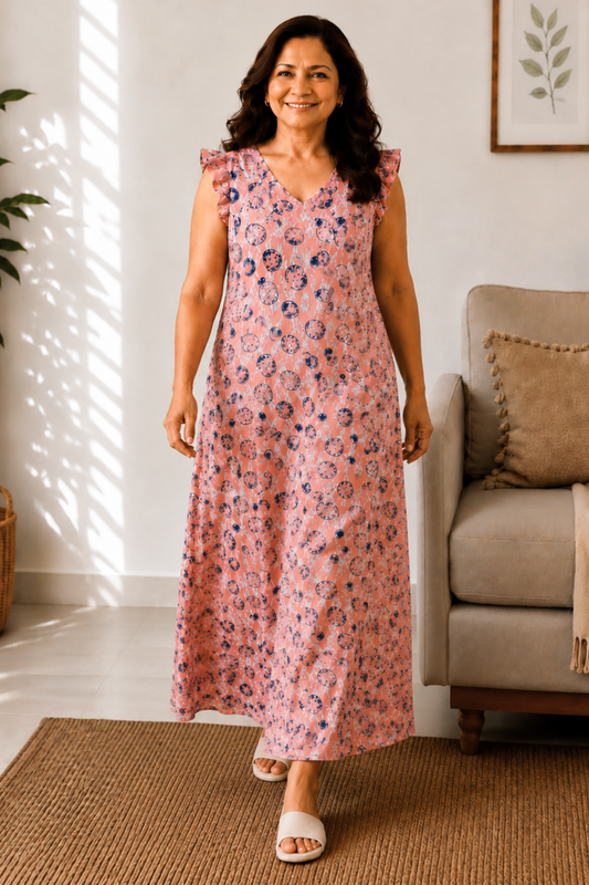 Rose Mirage Printed Night Gown