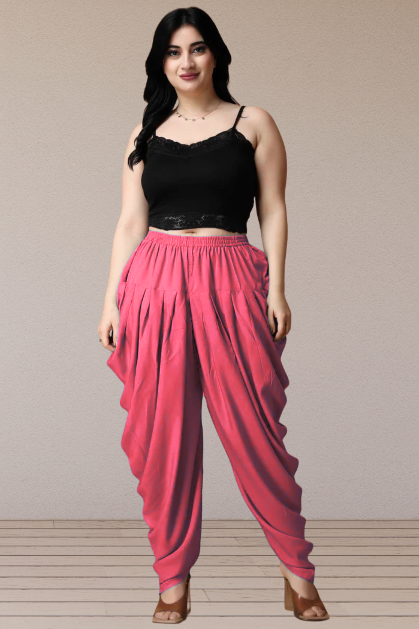 Rose Pink Belted Dhoti Salwar