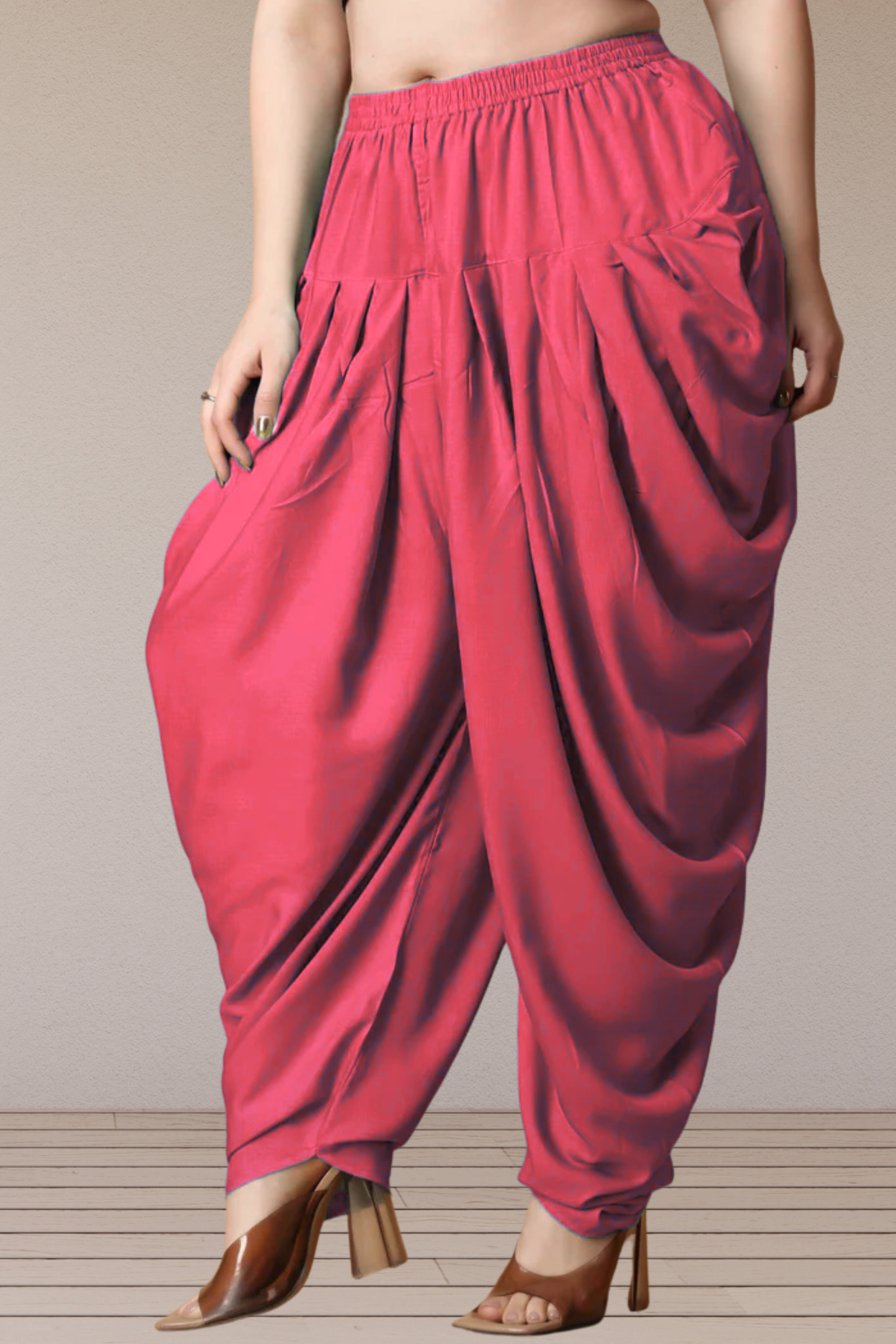 Rose Pink Belted Dhoti Salwar