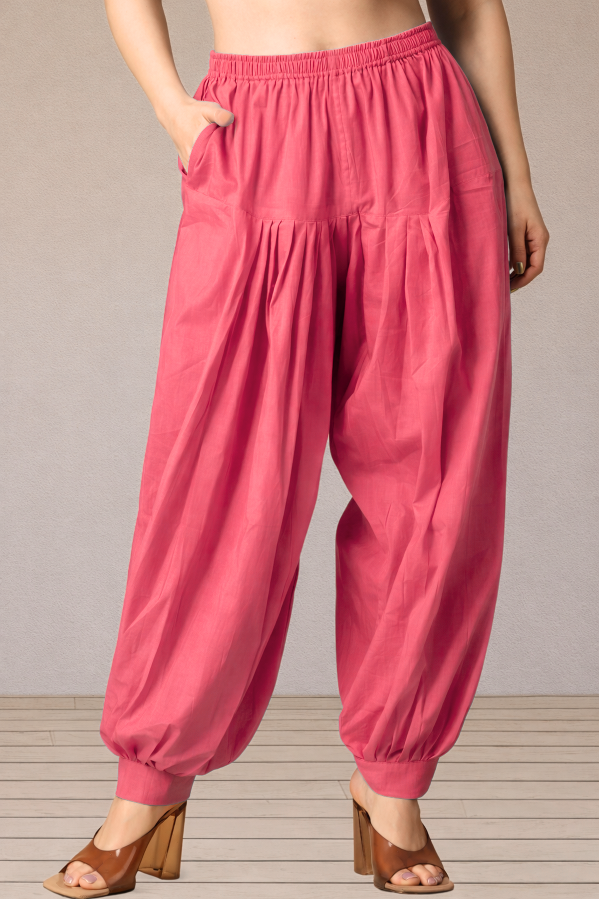 Rose Pink Cotton Afghani Salwar