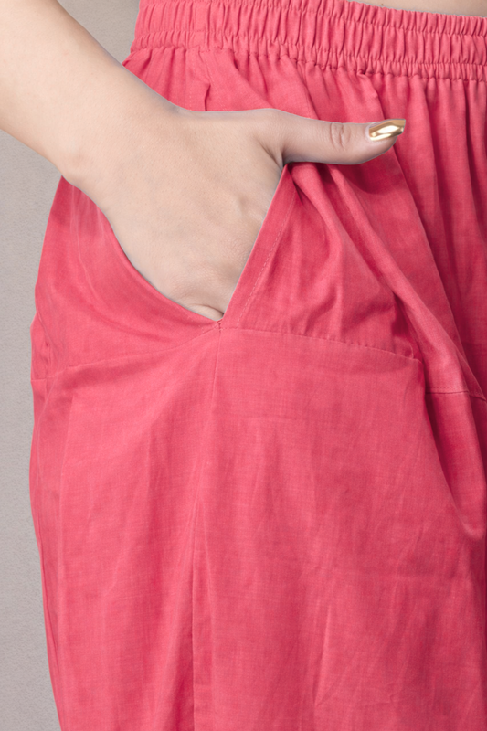 Rose Pink Cotton Afghani Salwar