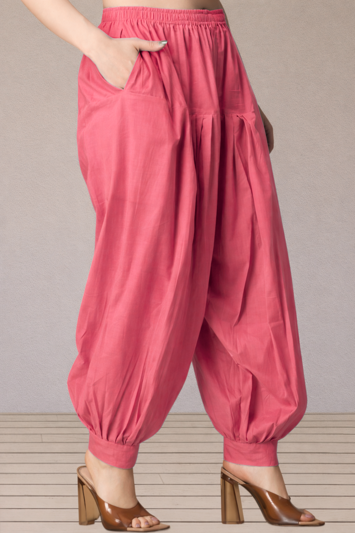 Rose Pink Cotton Afghani Salwar