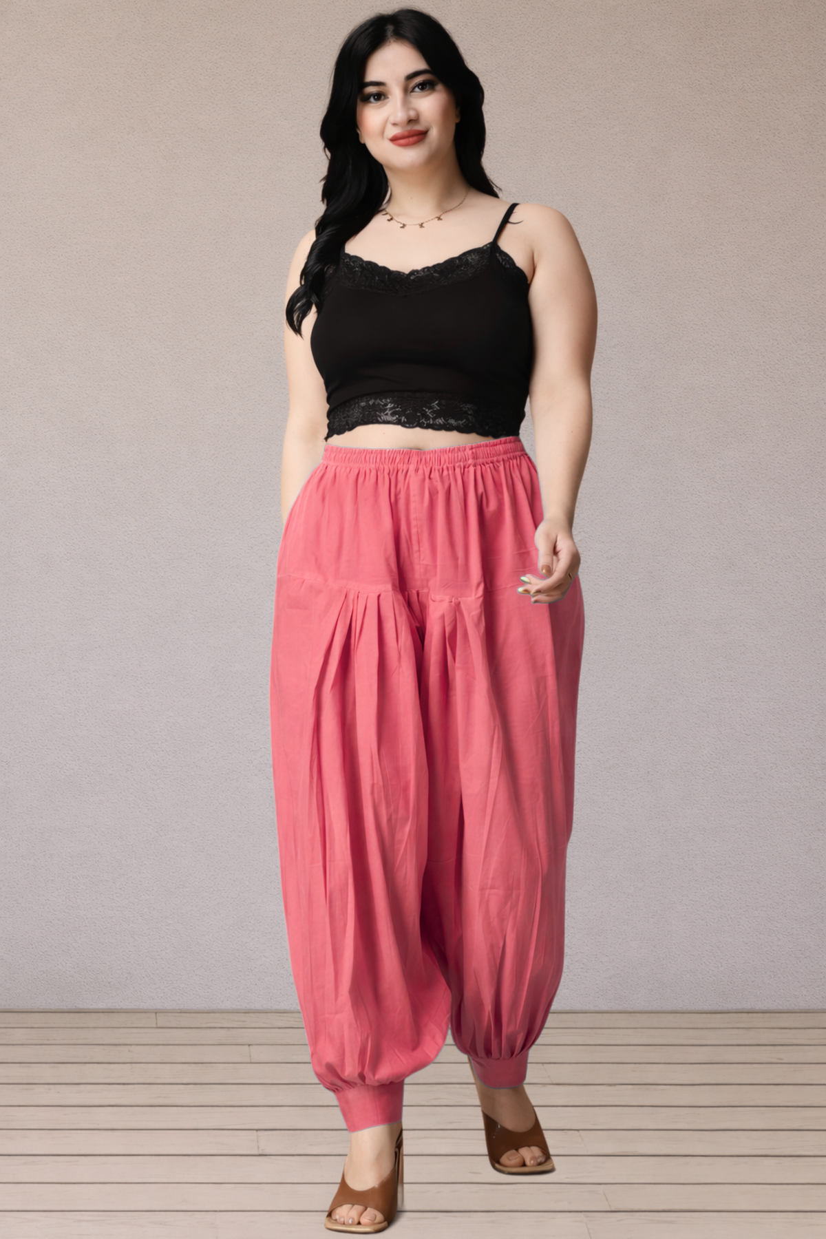 Rose Pink Cotton Afghani Salwar