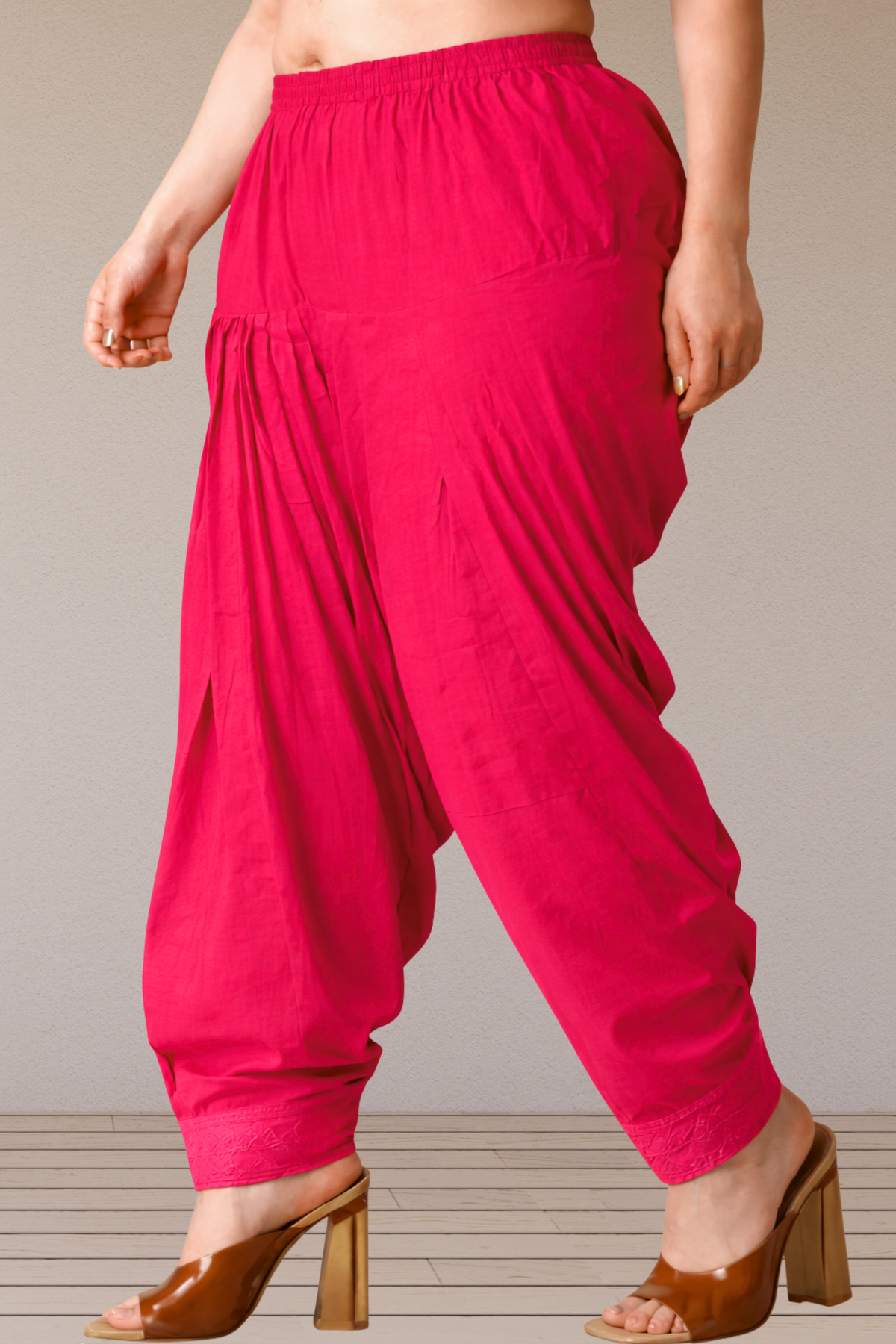 Rose Pink Cotton Patiala Salwar