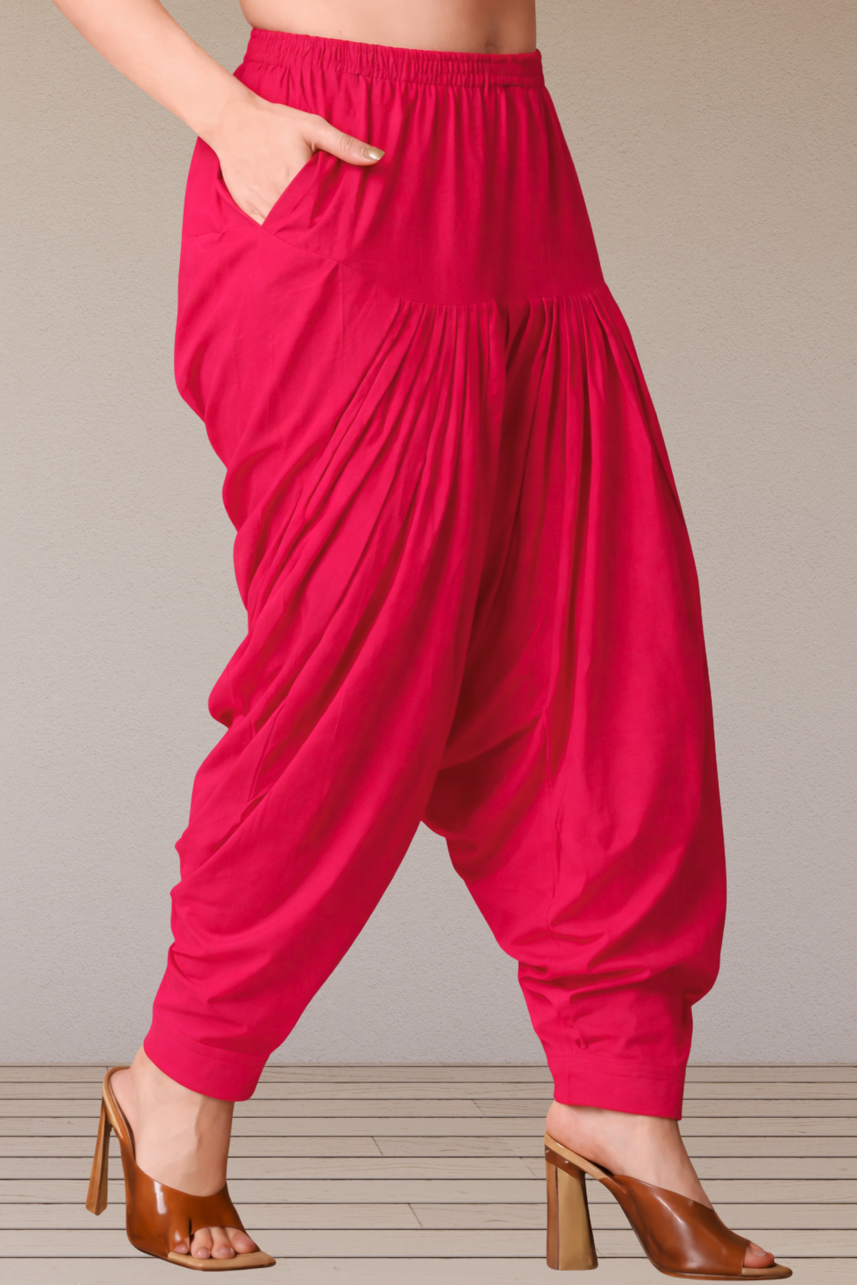 Rose Pink Cotton Patiala Salwar