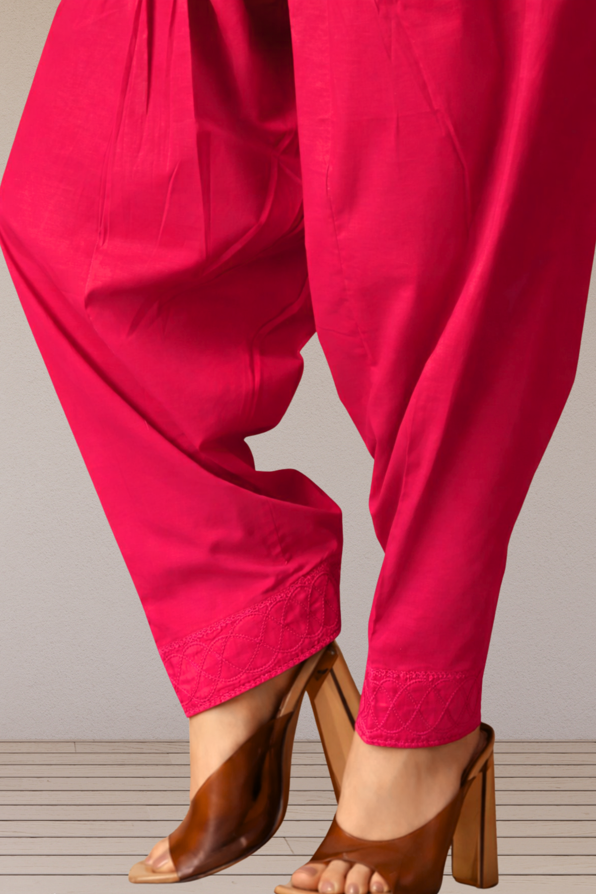 Rose Pink Cotton Patiala Salwar