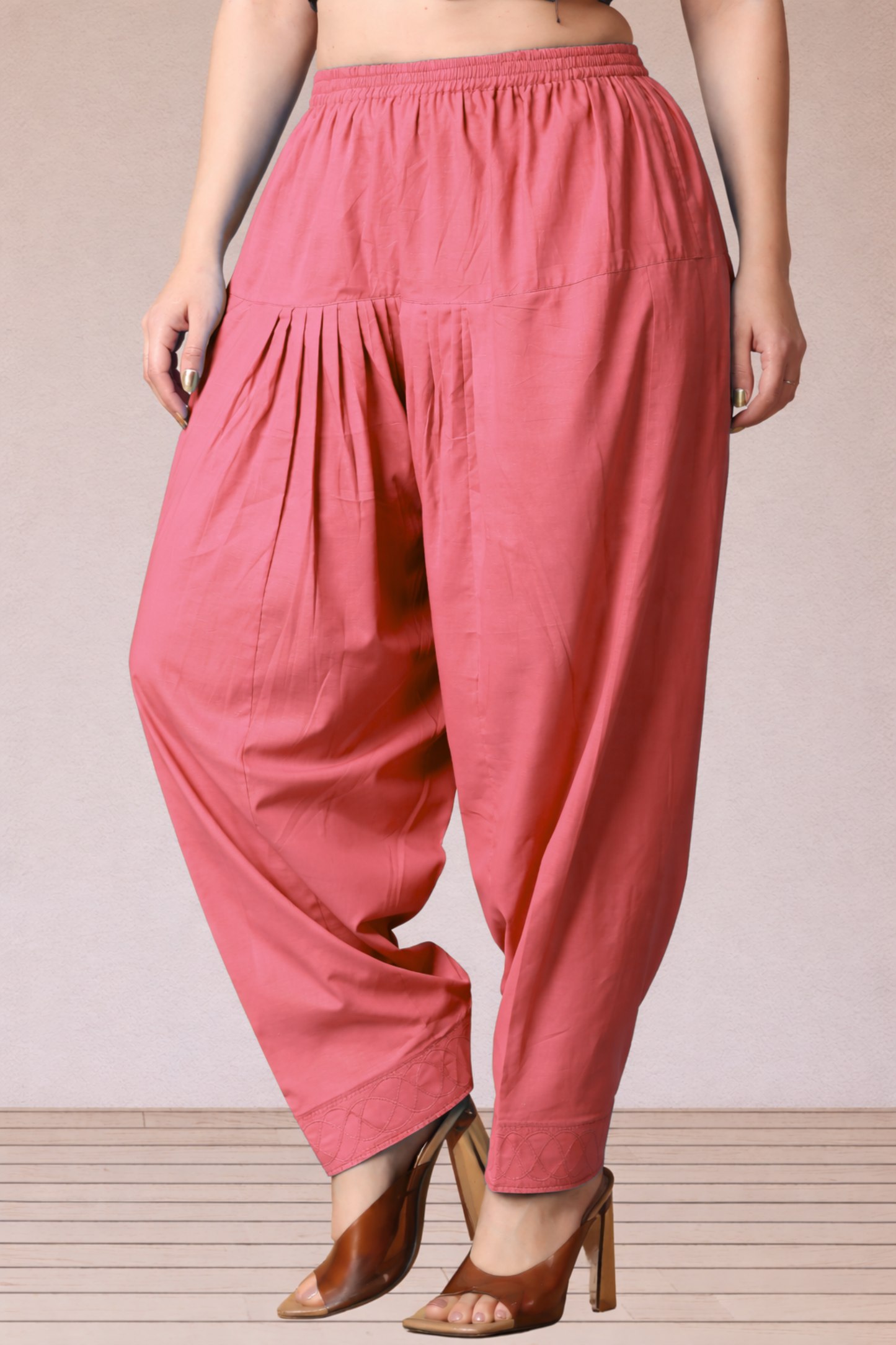 Rose Pink Cotton Straight Salwar