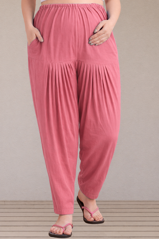 Rose Pink Easy Fit Cotton Maternity Salwar