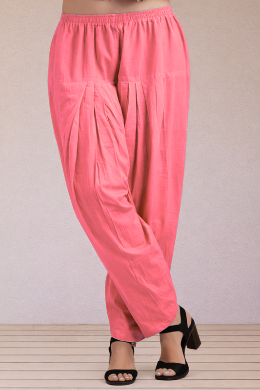 Rose Pink Easy Fit Cotton Salwar