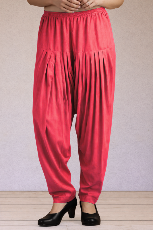 Rose Pink Easy Fit Rayon Salwar