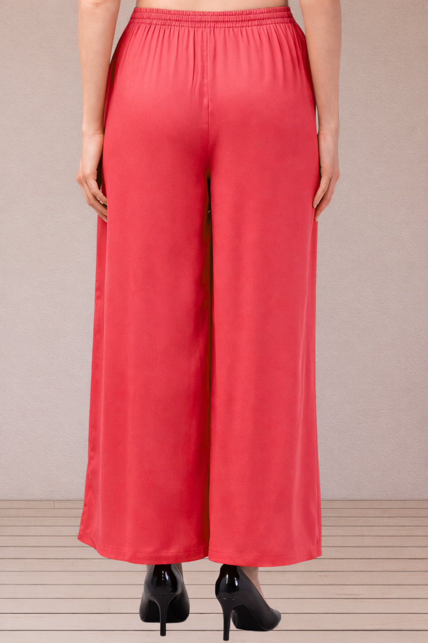 Rose Pink Flared Palazzo Pant