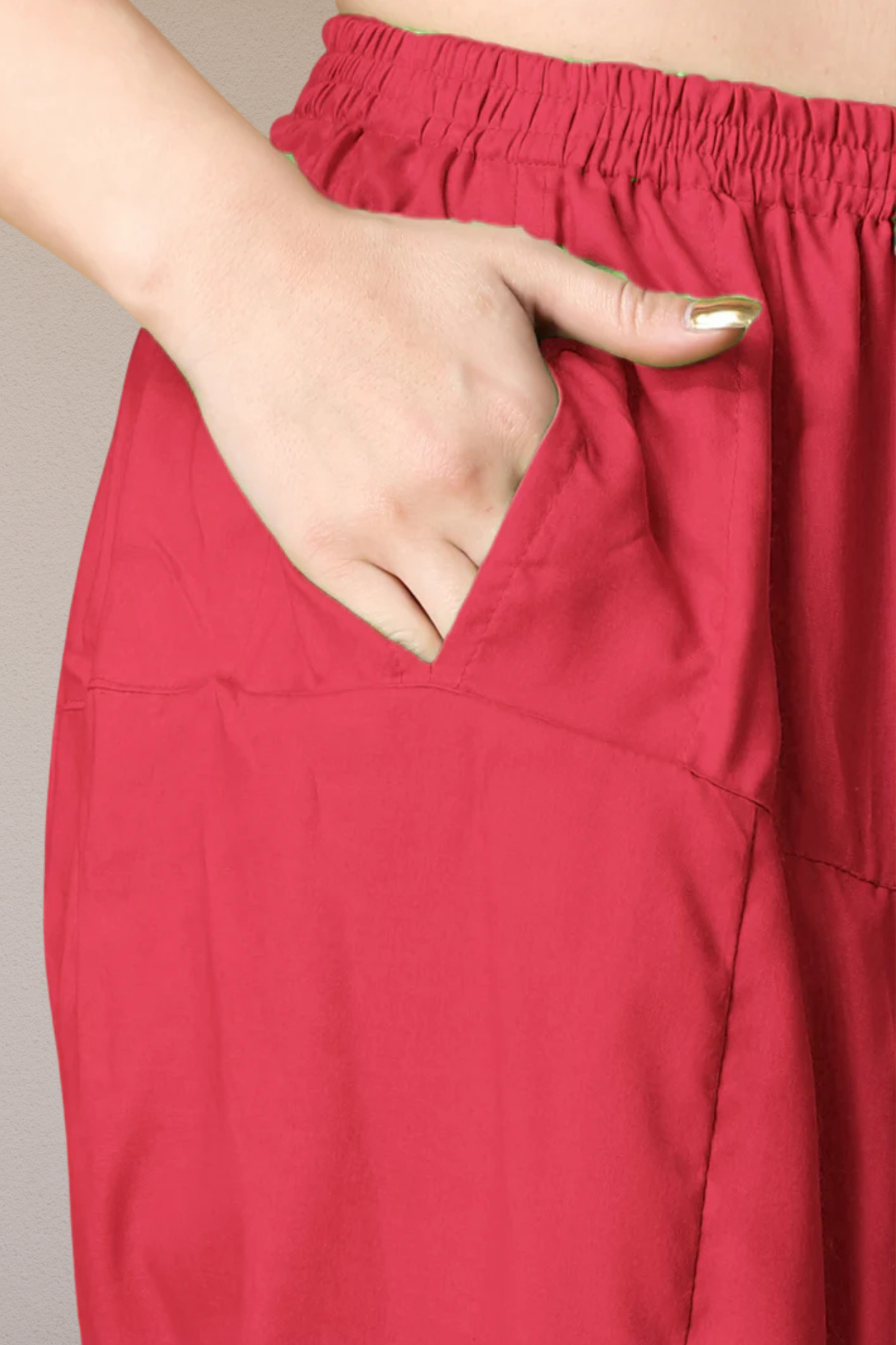 Rose Pink Pleated Rayon Salwar
