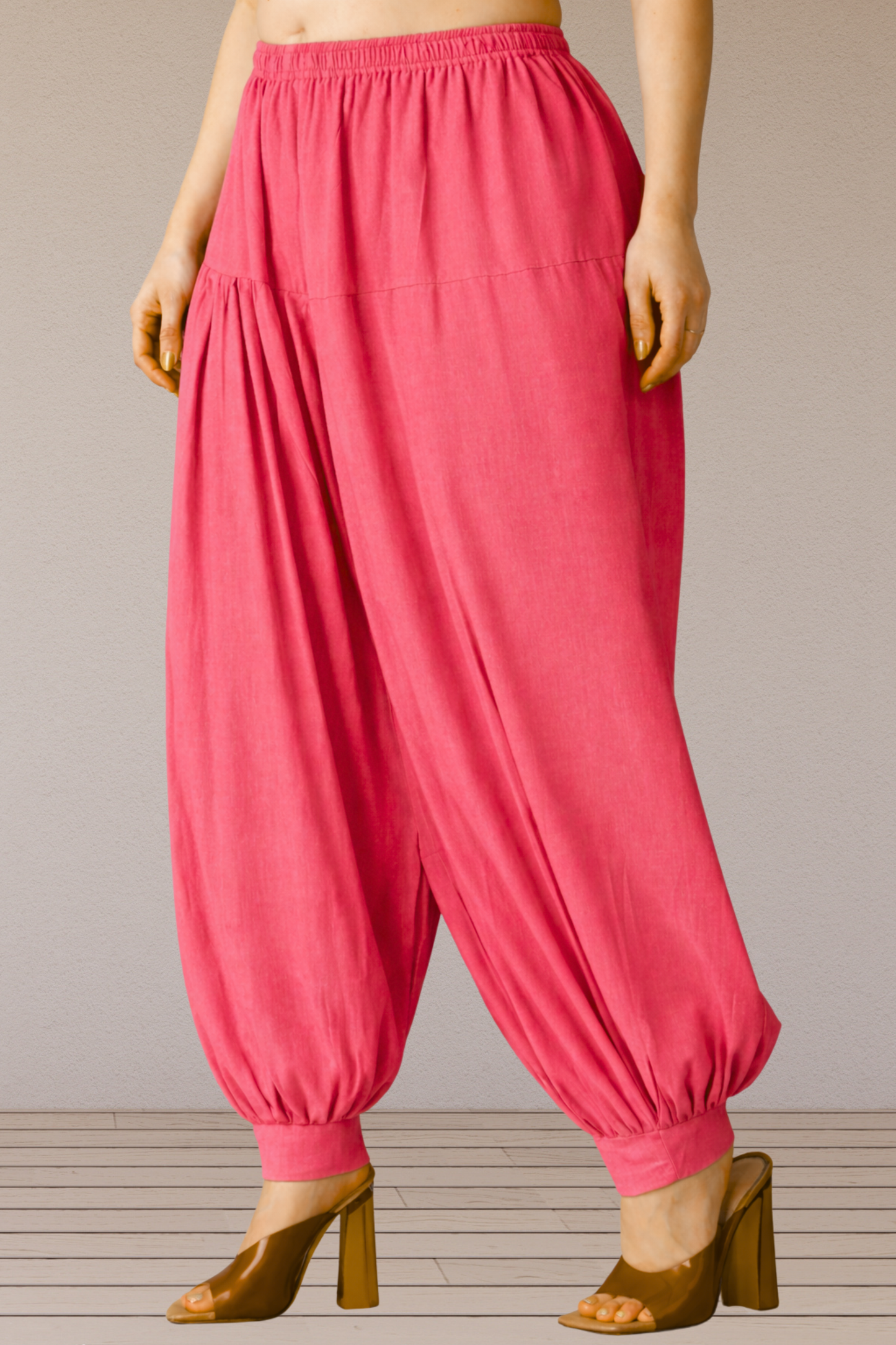 Rose Pink Rayon Afghani Salwar