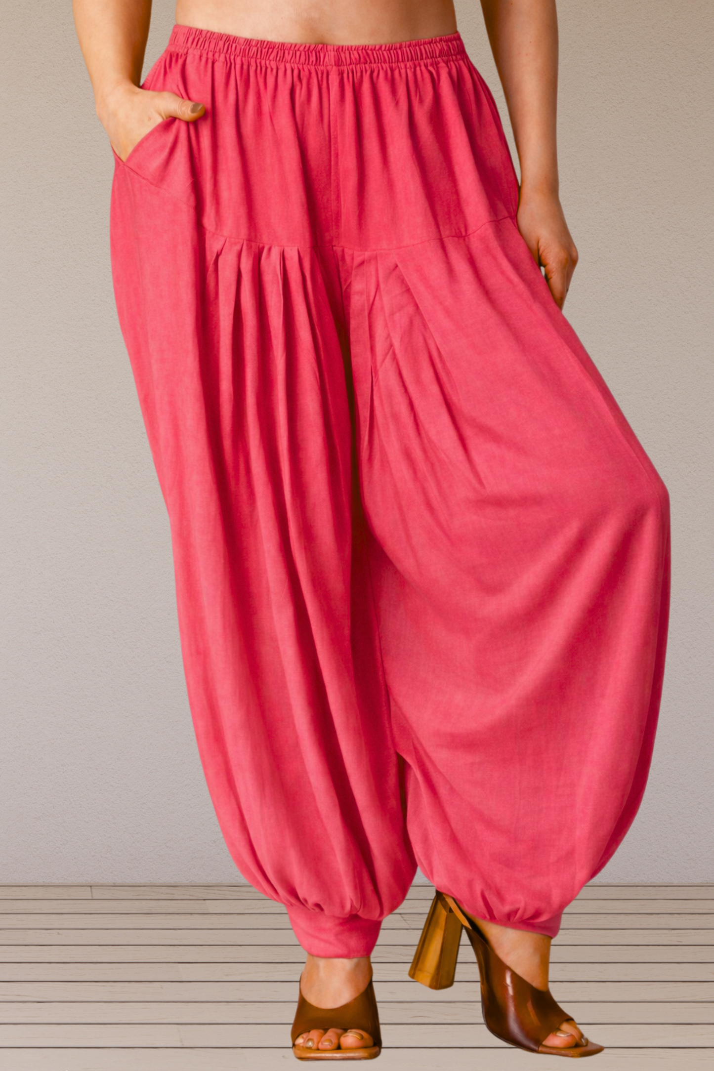 Rose Pink Rayon Afghani Salwar