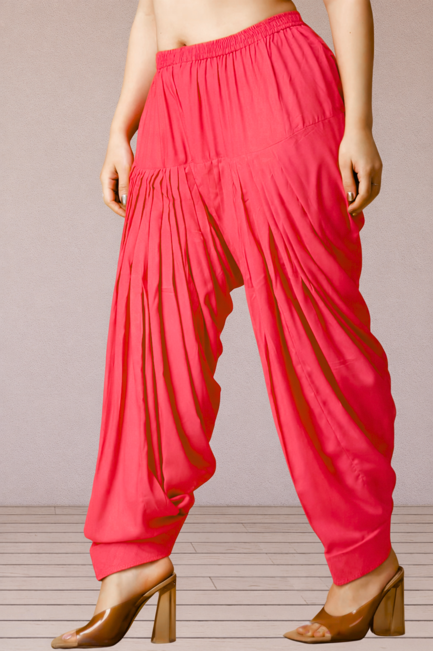 Rose Pink Rayon Patiala Salwar