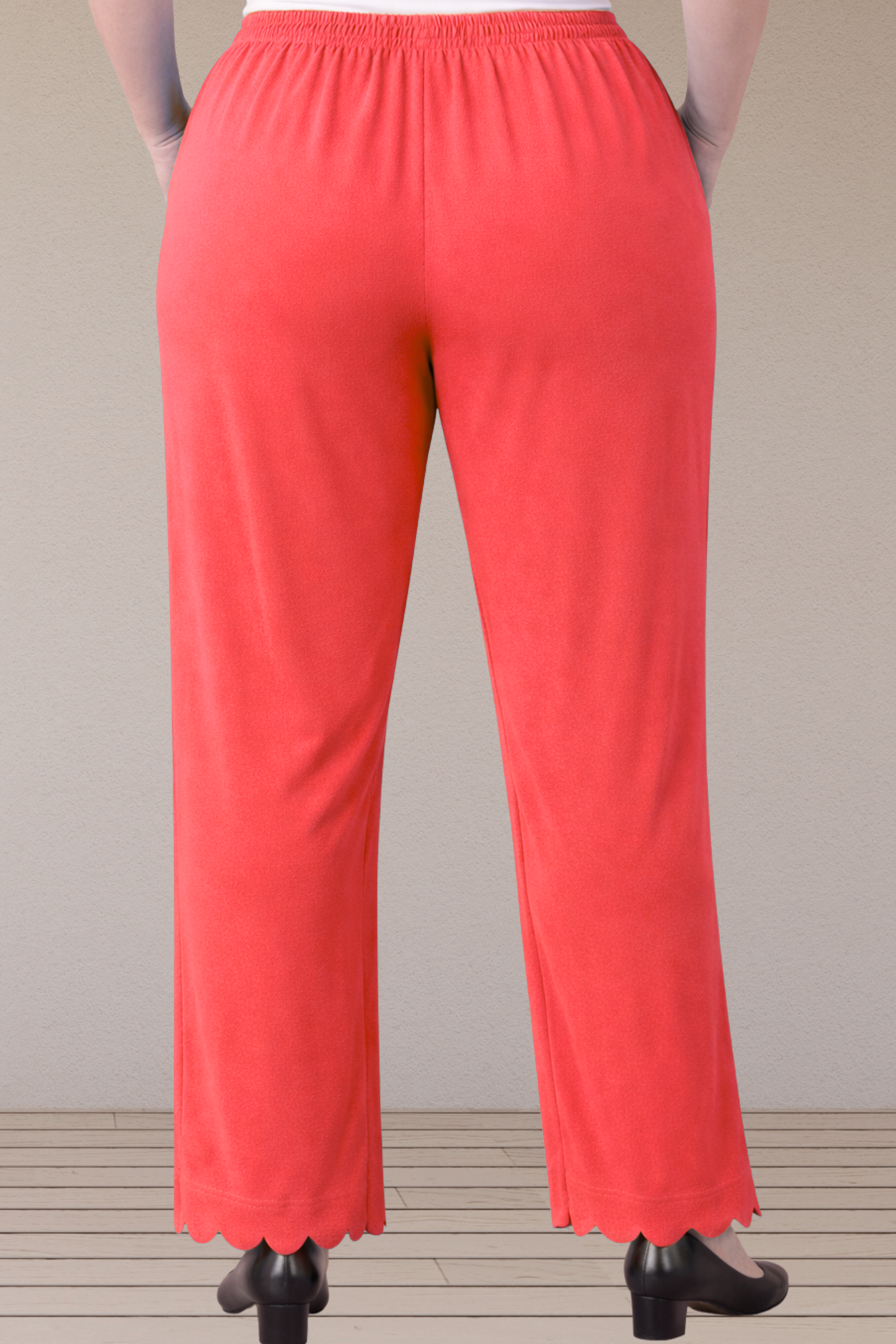 Rose Pink Scallop Cut Palazzo