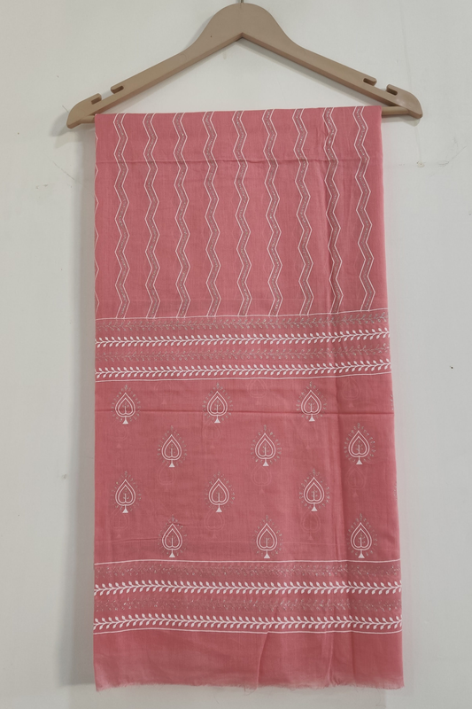 Rose Pink Sparkle Cotton Dupatta