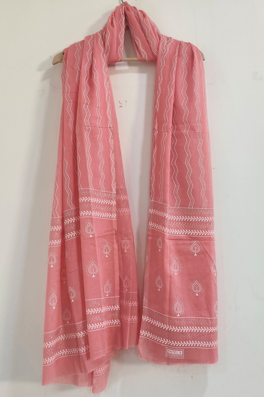 Rose Pink Sparkle Cotton Dupatta