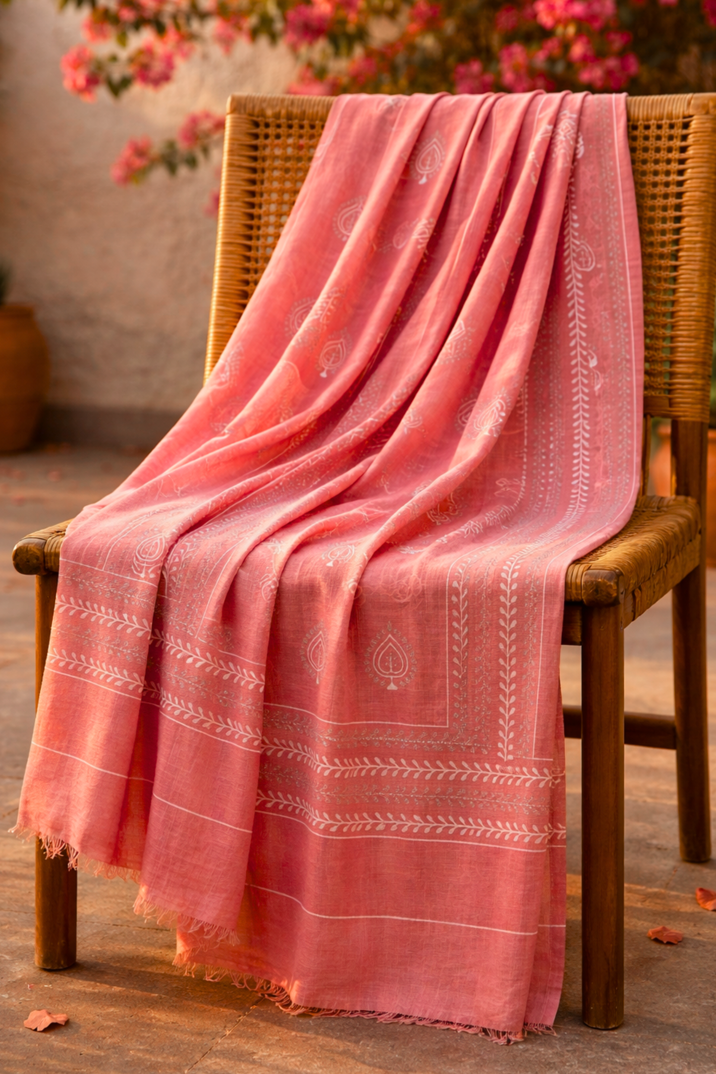 Rose Pink Sparkle Cotton Dupatta