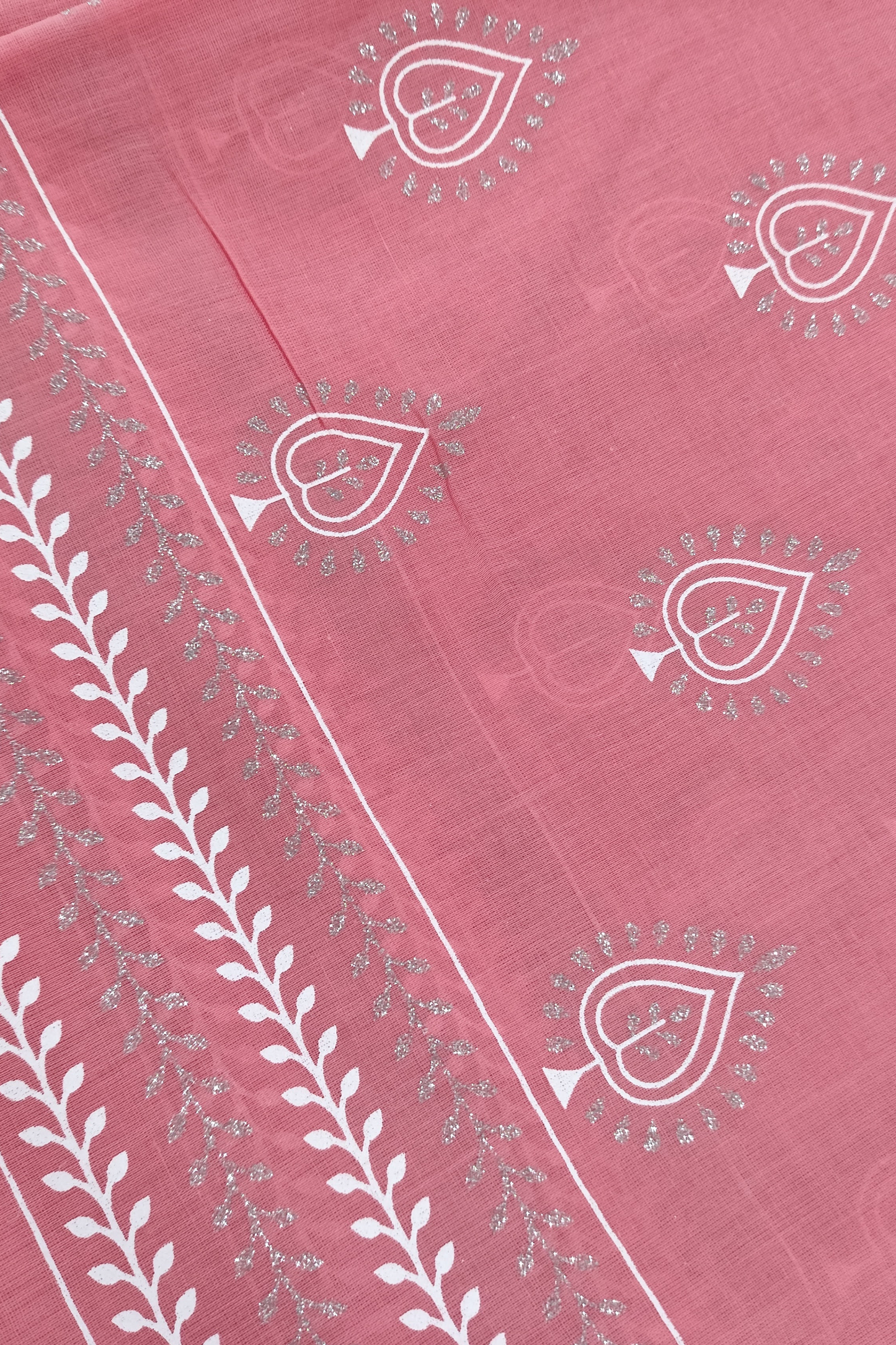 Rose Pink Sparkle Cotton Dupatta