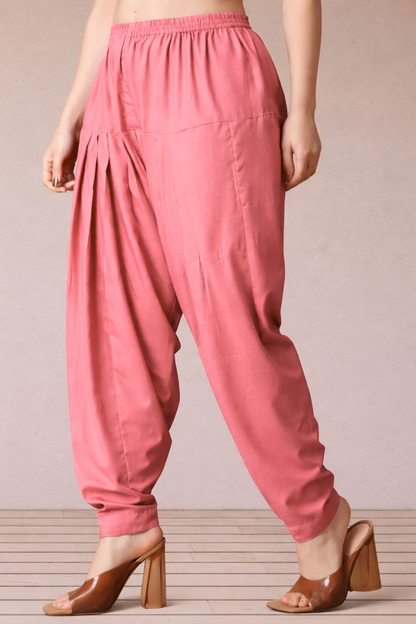 Pink Straight Rayon Salwar Pants