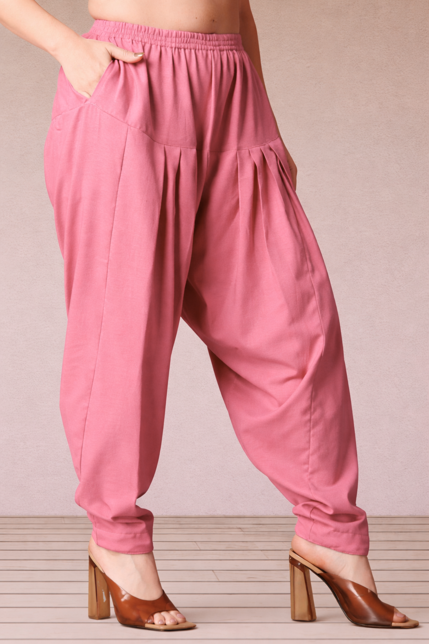 Pink Straight Rayon Salwar Pants