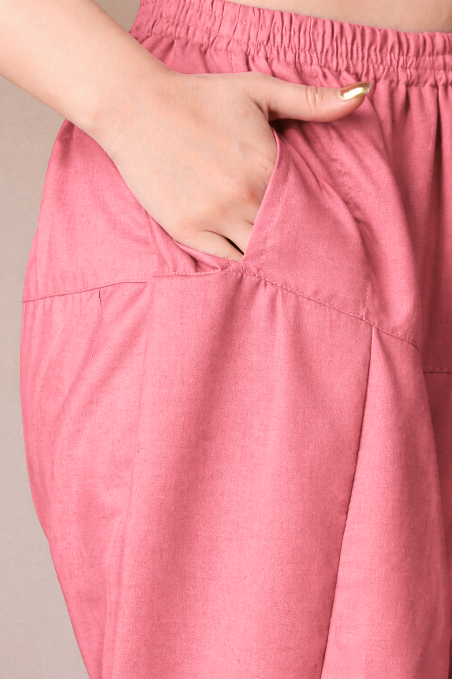 Pink Straight Rayon Salwar Pants