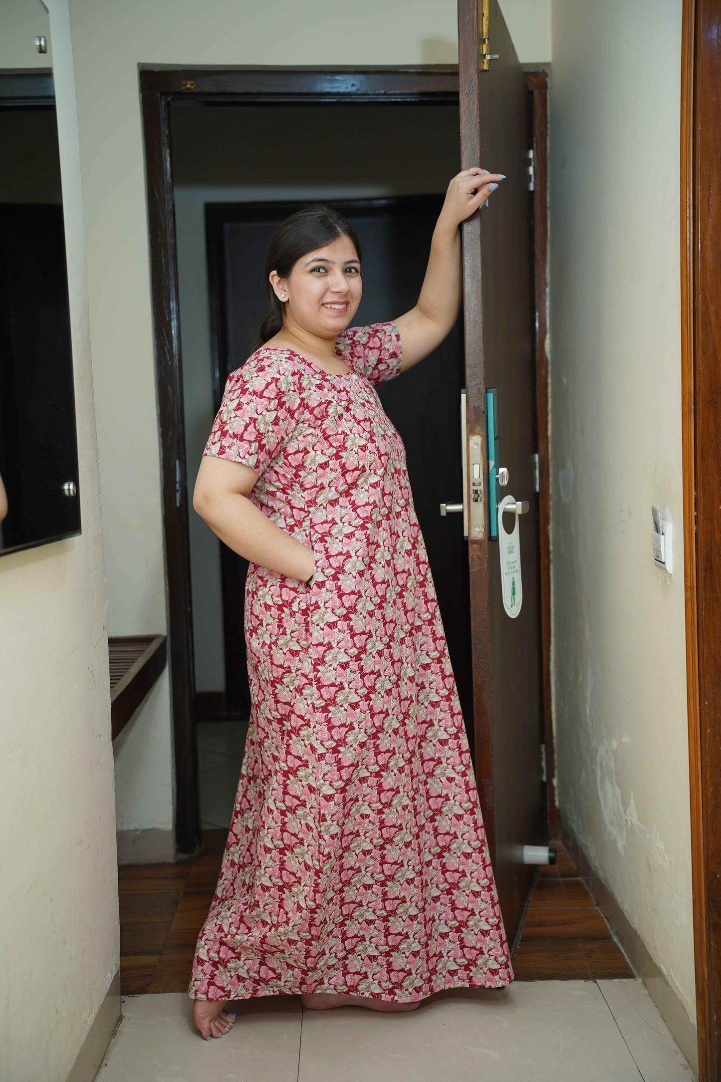 Rose Vine Cotton Night Gown