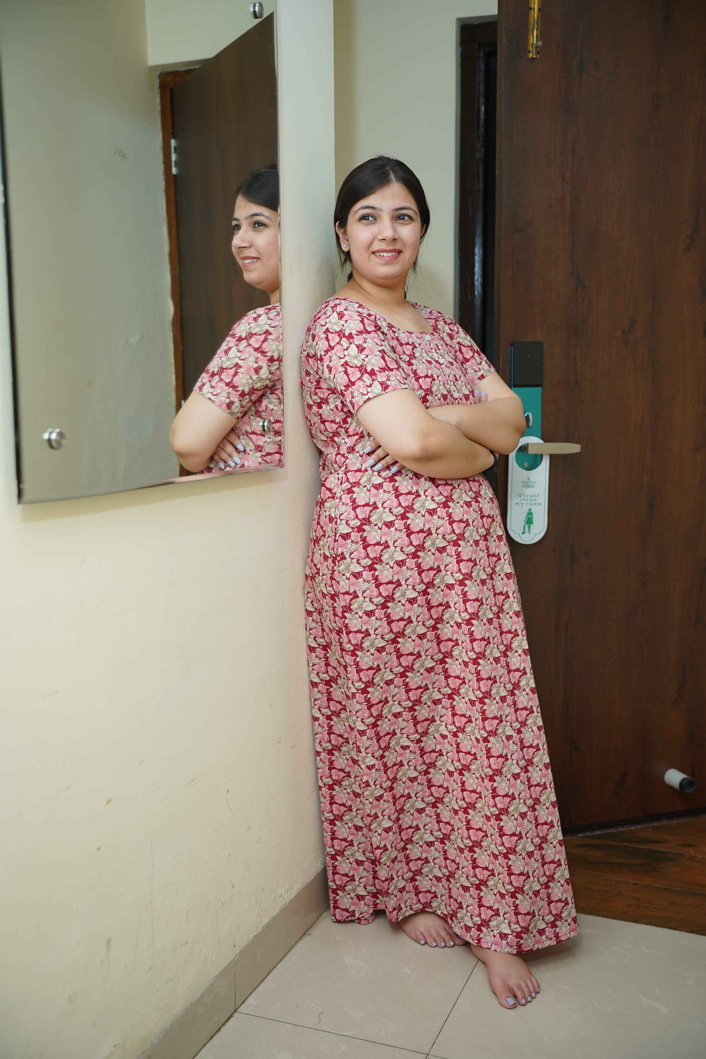 Rose Vine Cotton Night Gown