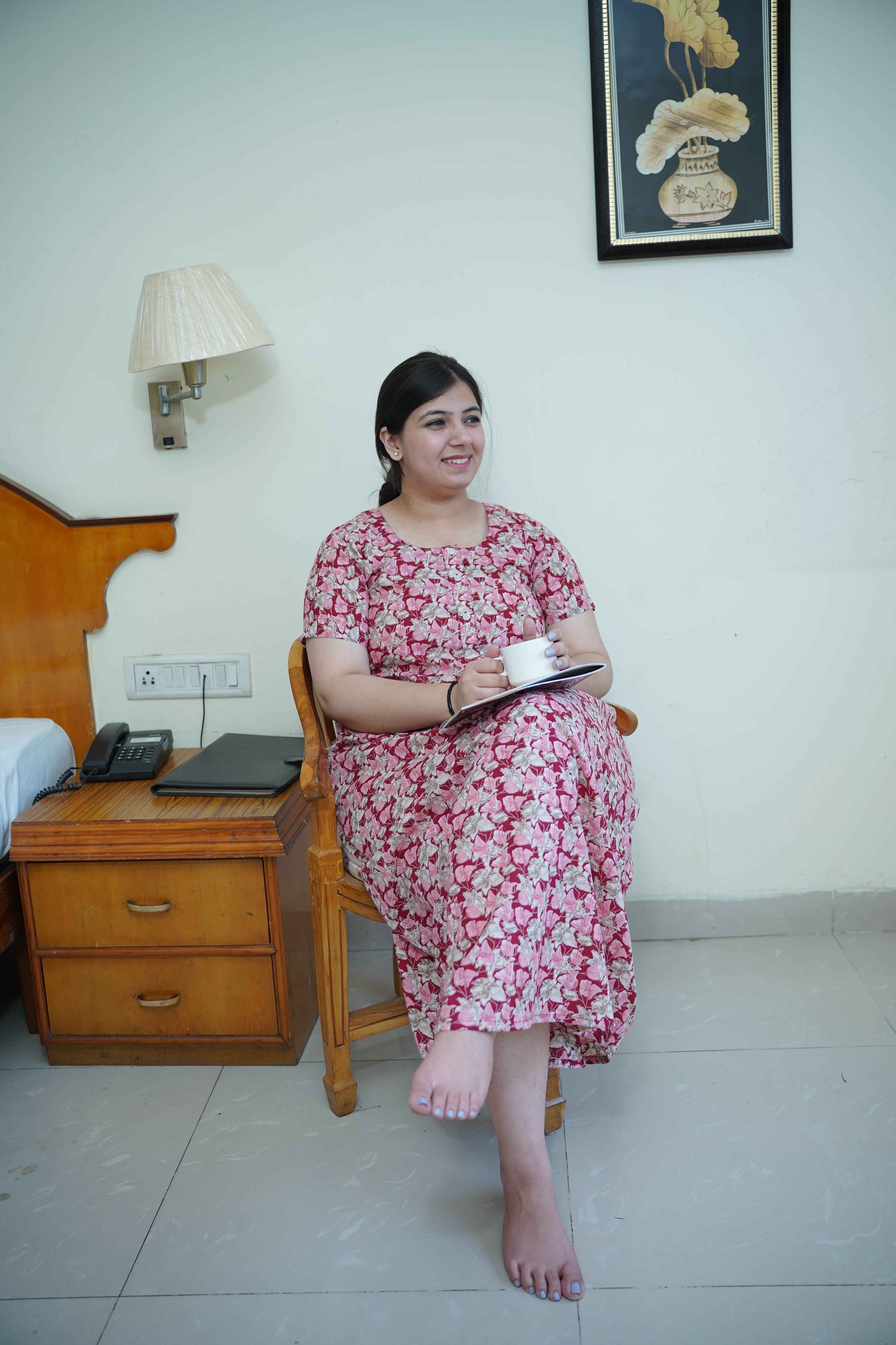 Rose Vine Cotton Night Gown