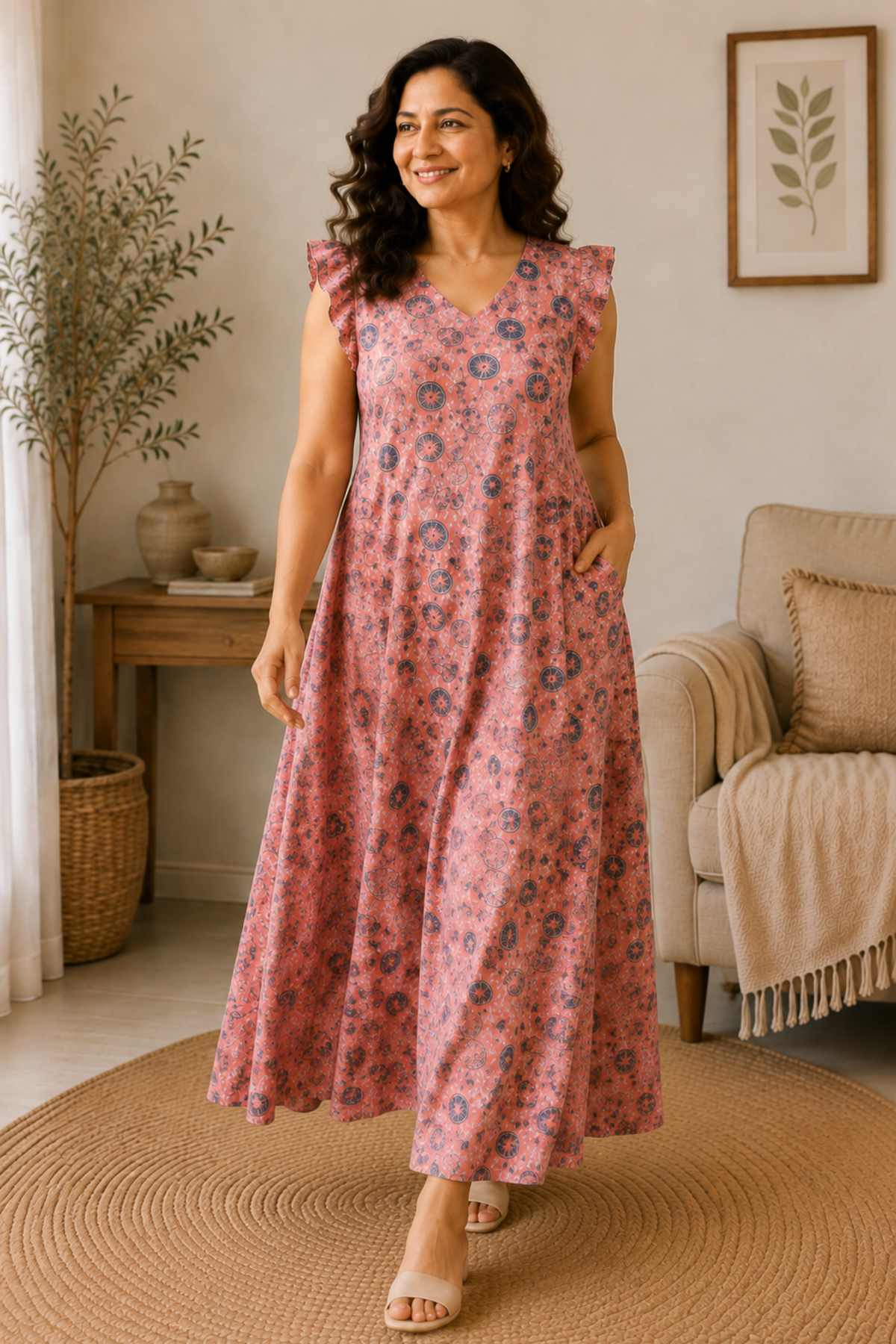 Rose Mirage Printed Night Gown