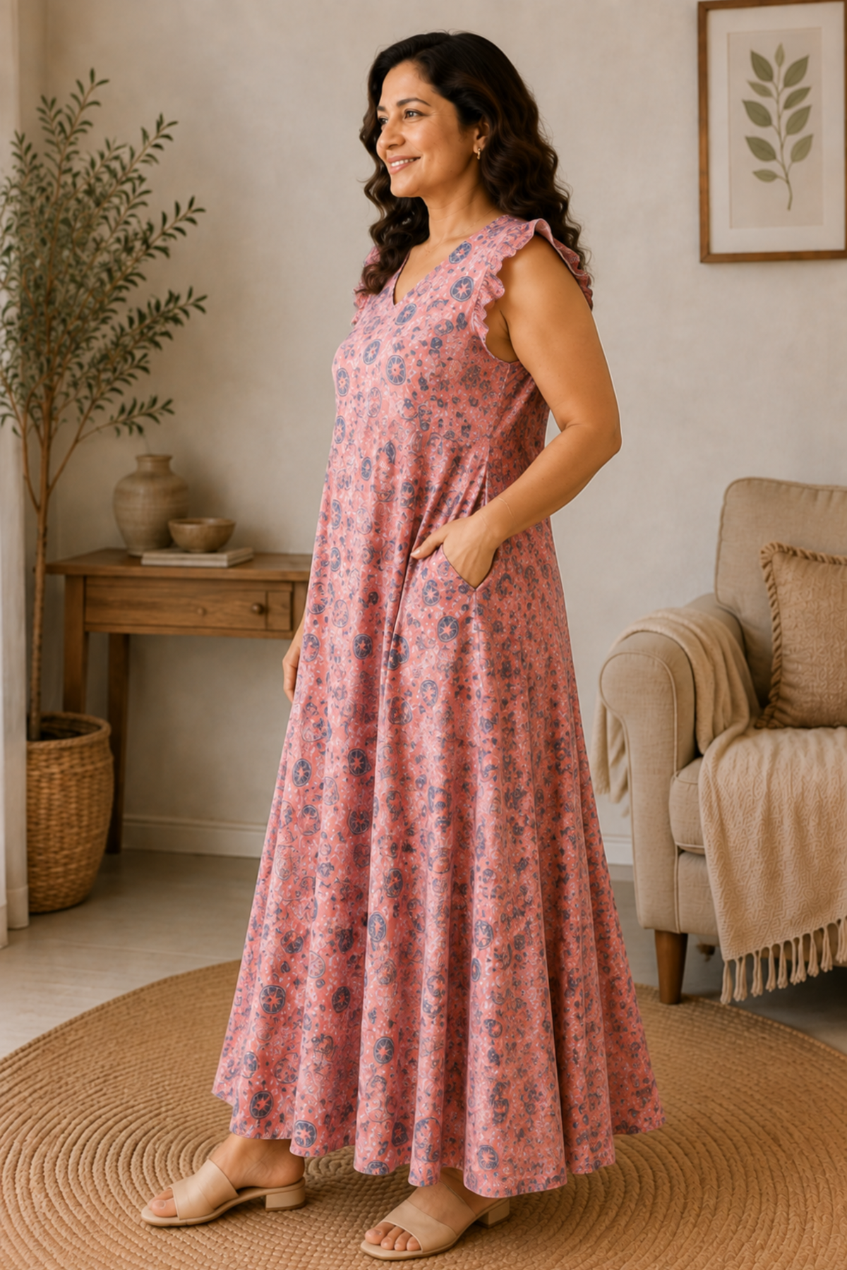 Rose Mirage Printed Night Gown