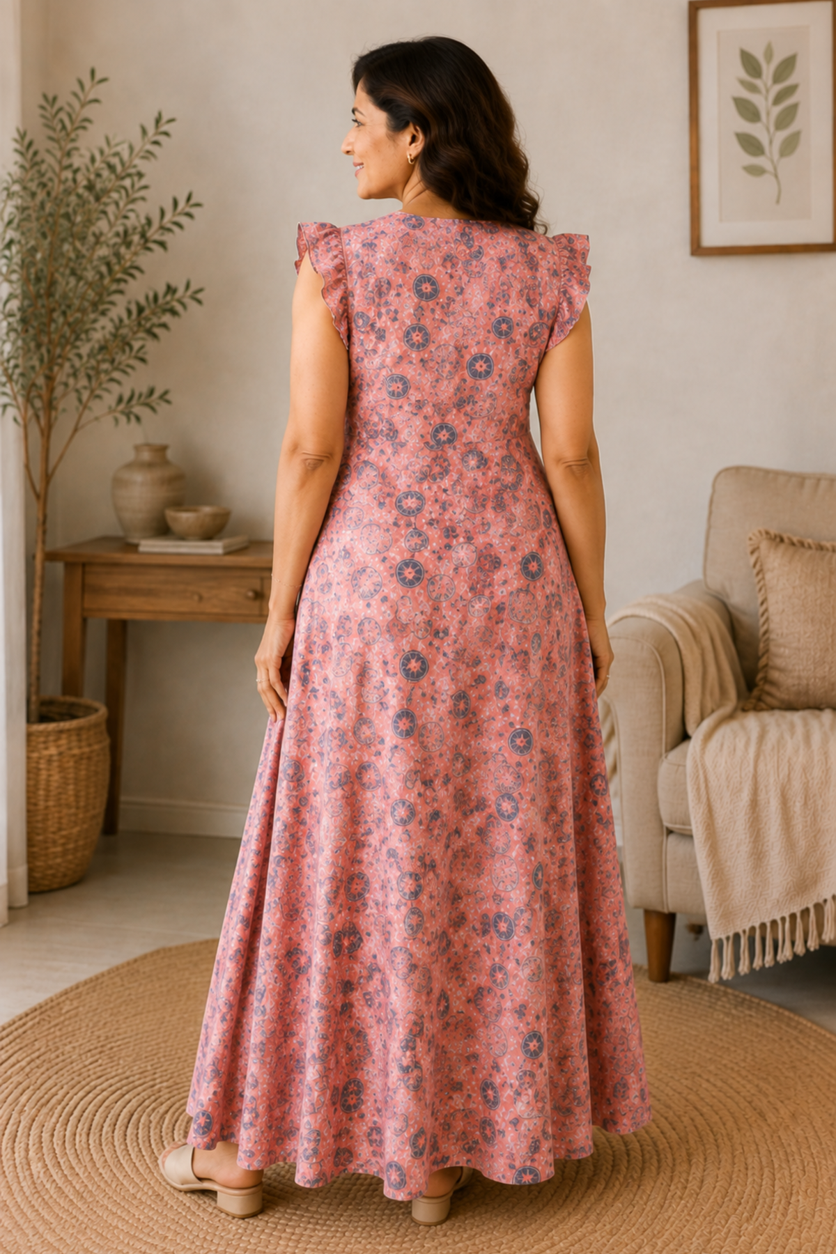 Rose Mirage Printed Night Gown