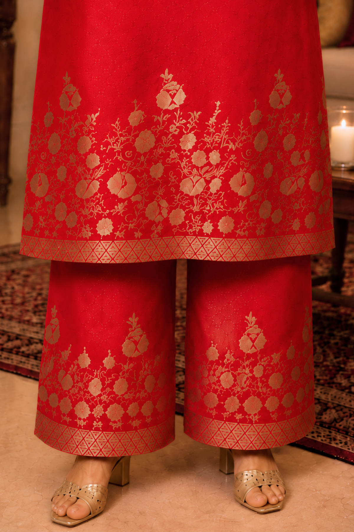 Rose Petals Muslin Suit Set