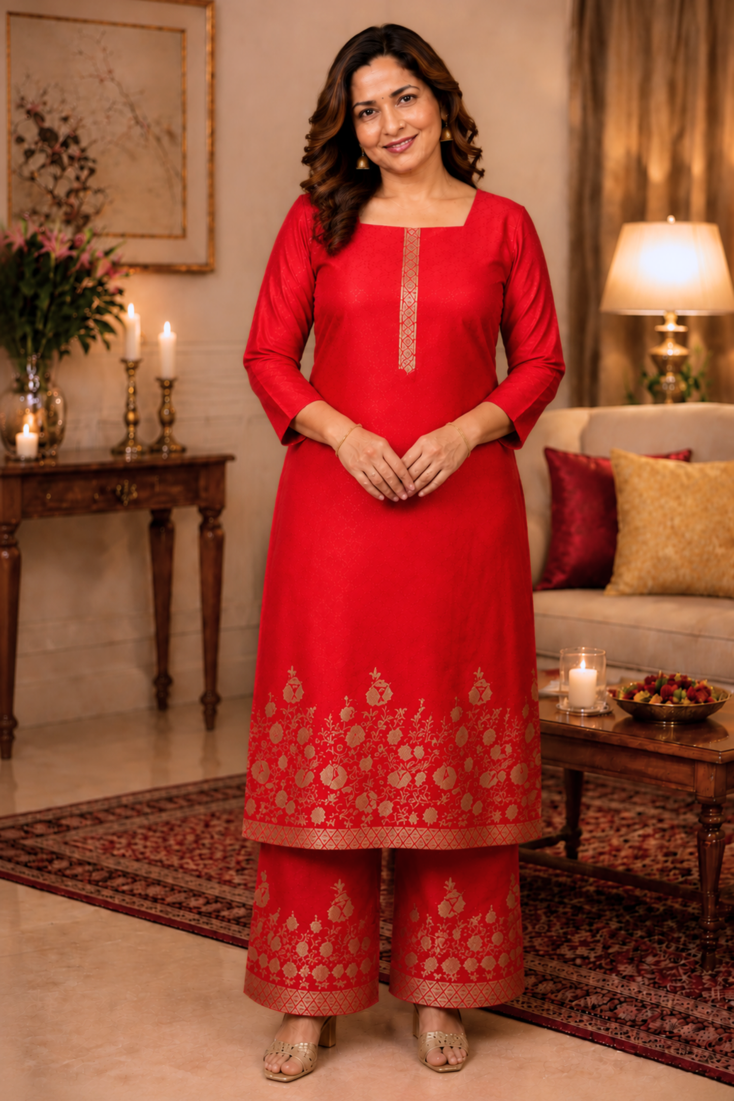 Rose Petals Muslin Suit Set