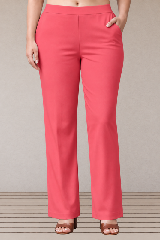 Rose Pink Lycra Slub Pants