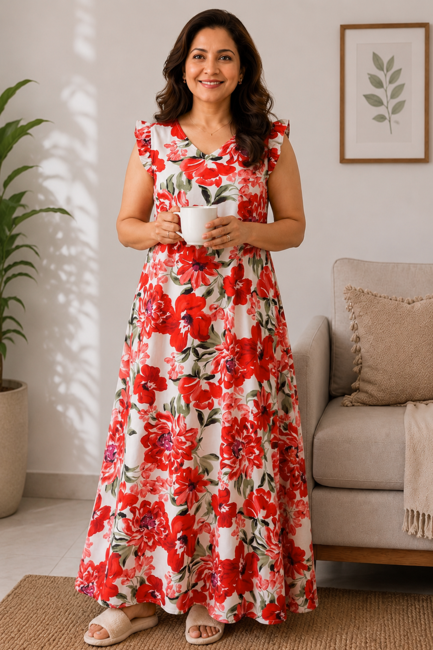 Rosette Reverie Floral Lounge Dress