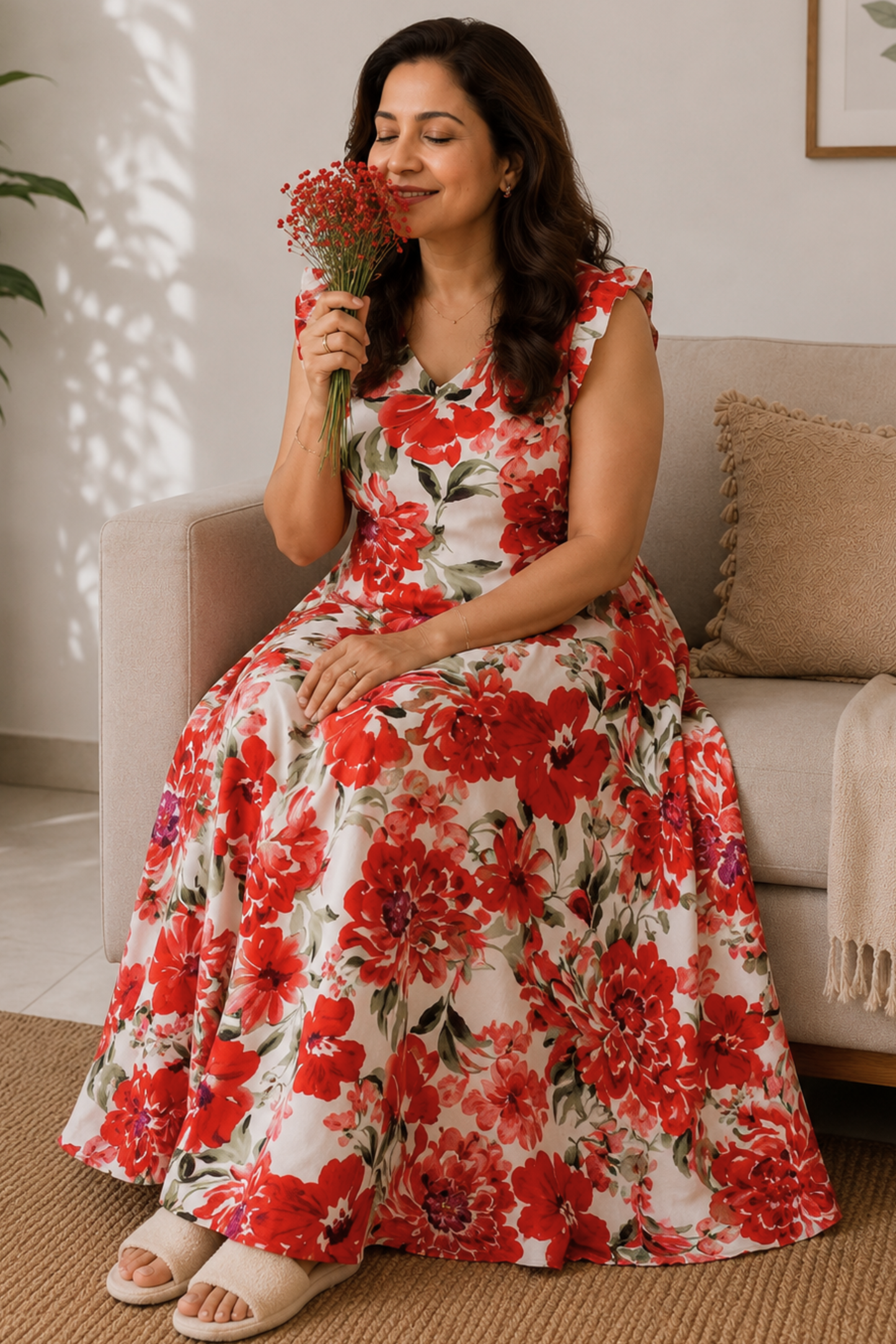 Rosette Reverie Floral Lounge Dress