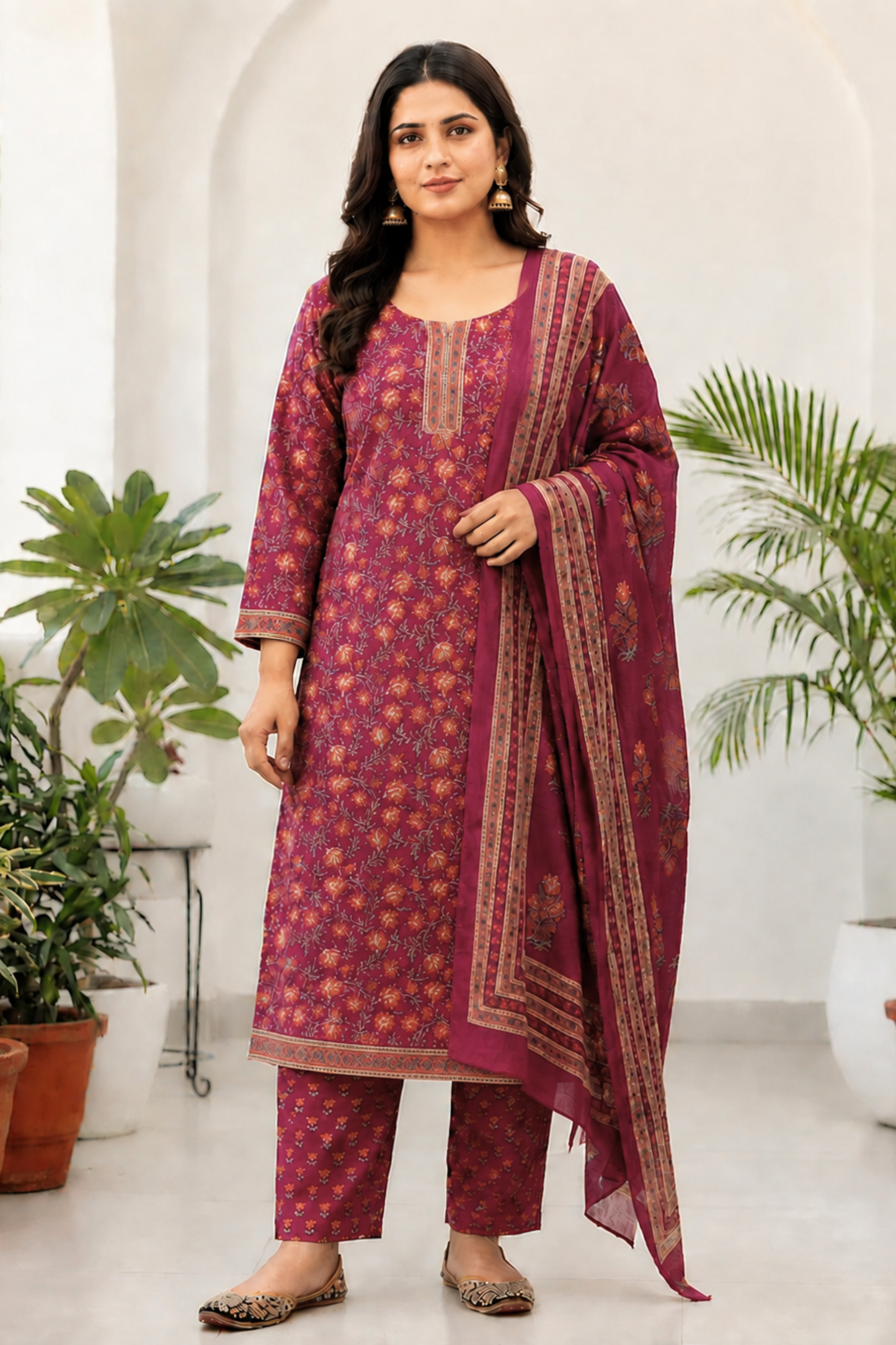Sienna Grace Block Printed Cotton Suit