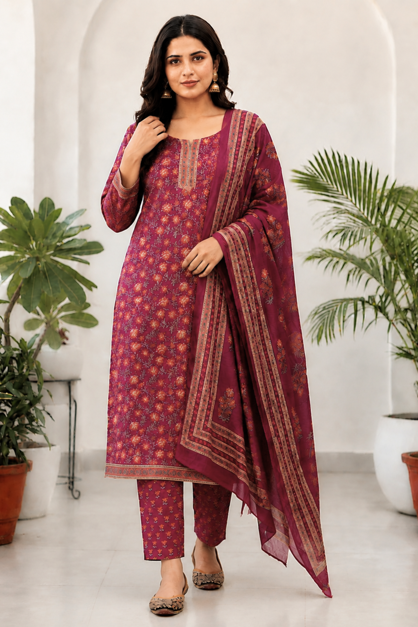 Sienna Grace Block Printed Cotton Suit