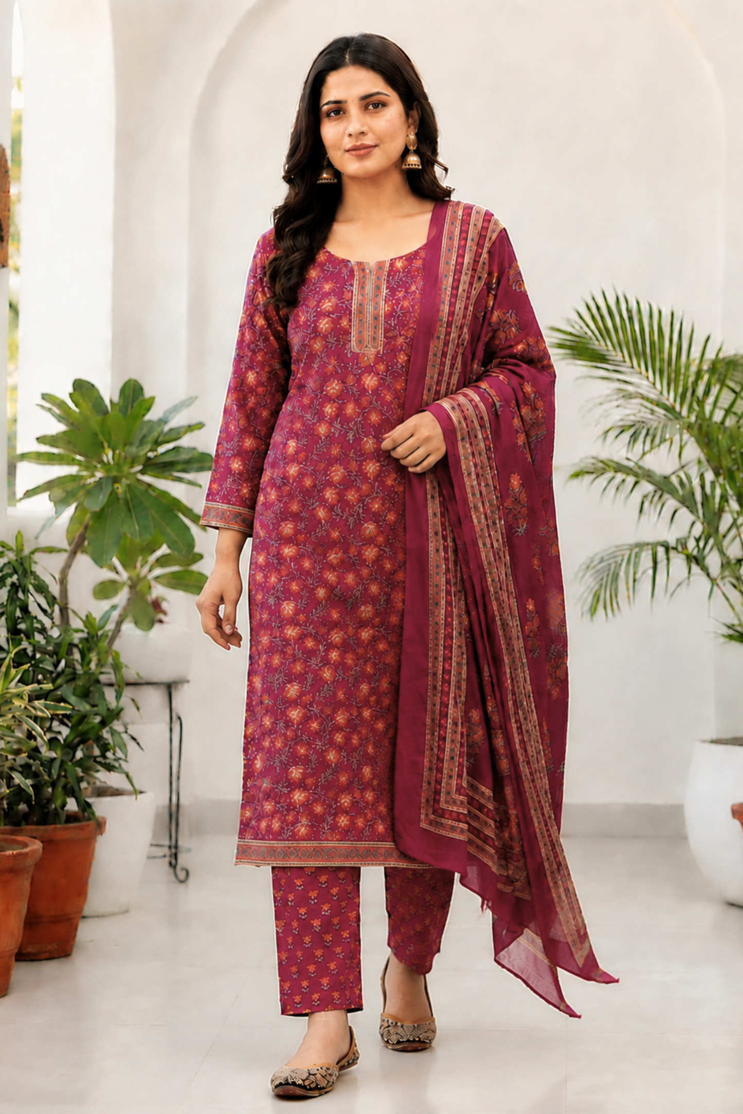 Sienna Grace Block Printed Cotton Suit