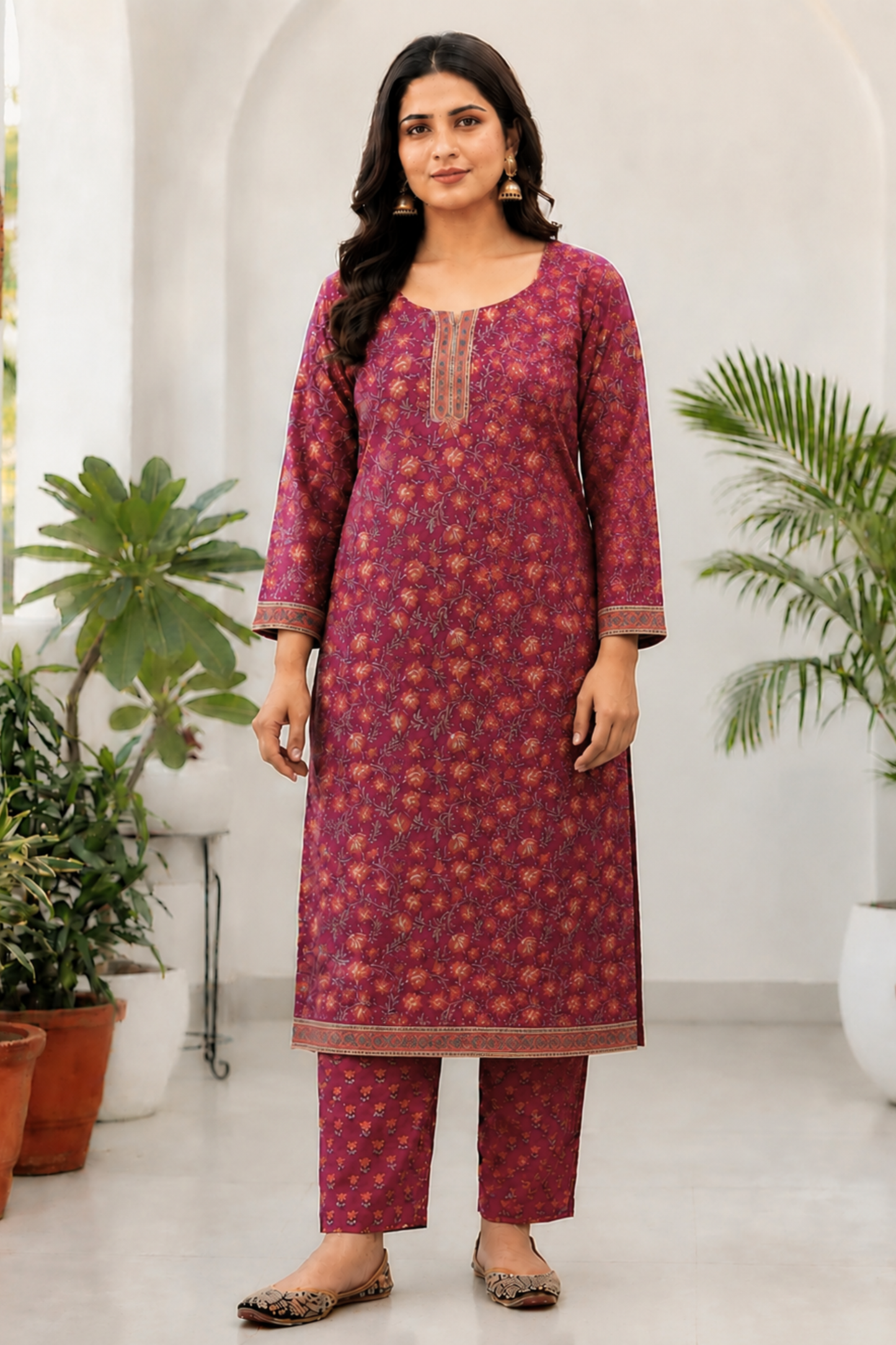 Sienna Grace Block Printed Cotton Suit
