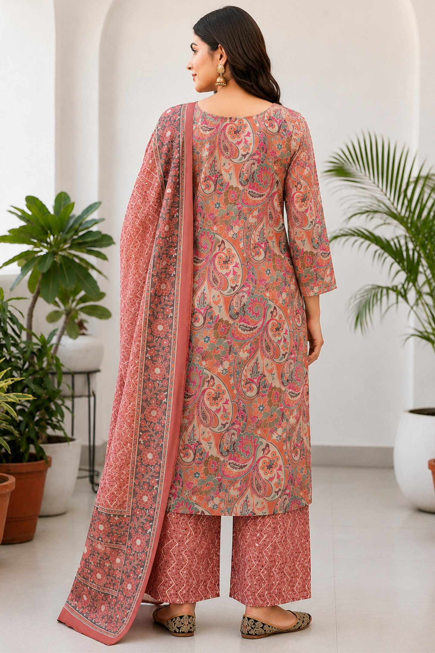 Coral Anaara Printed Cotton Suit