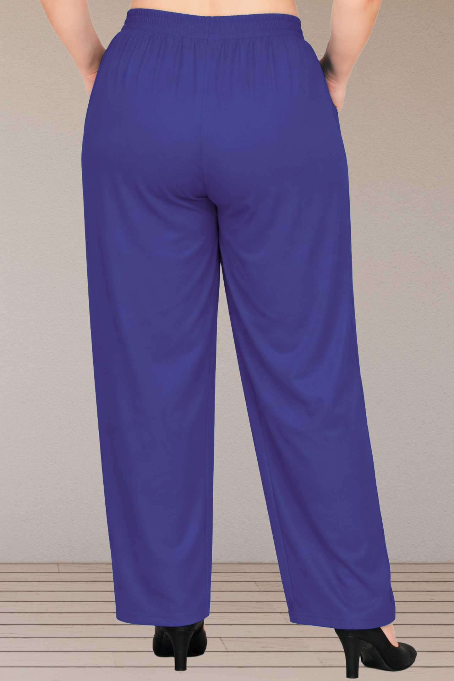 Royal Blue Belted Cotton Palazzo