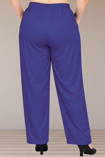 Royal Blue Belted Cotton Palazzo