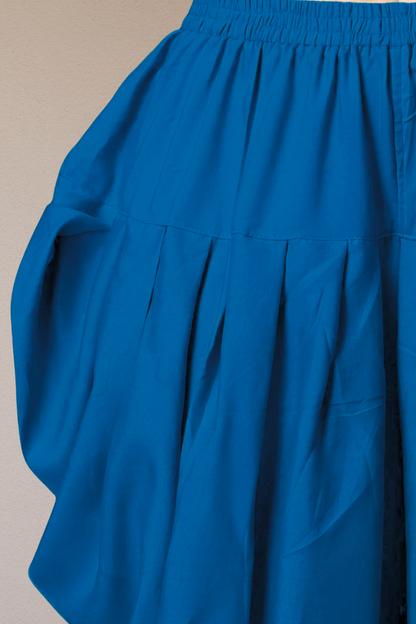 Royal Blue Belted Dhoti Salwar
