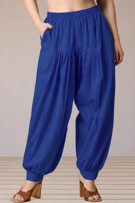 Royal Blue Cotton Afghani Salwar