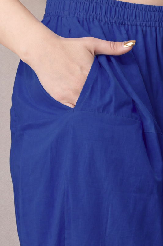 Royal Blue Cotton Afghani Salwar