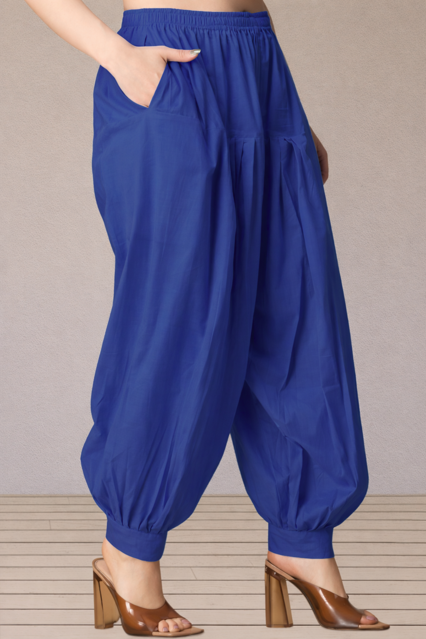 Royal Blue Cotton Afghani Salwar