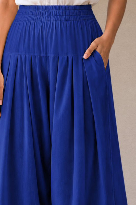 Royal Blue Cotton Farshi Salwar